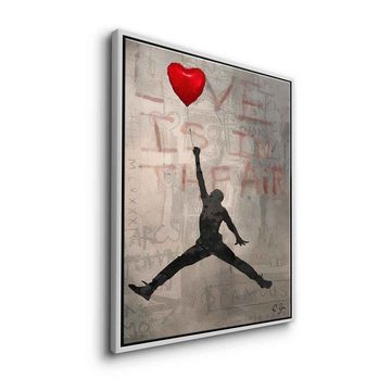 DOTCOMCANVAS® Leinwandbild Jordan Love, Leinwandbild Michael Jordan NBA Basketball Banksy Love is in the air