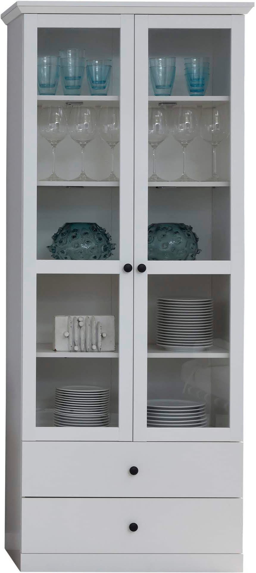 Home affaire Vitrine Örebro Vitrine mit 2 Türen, 2 Schubkasten & Soft-Close - (B/T/H) 81/41/196 cm