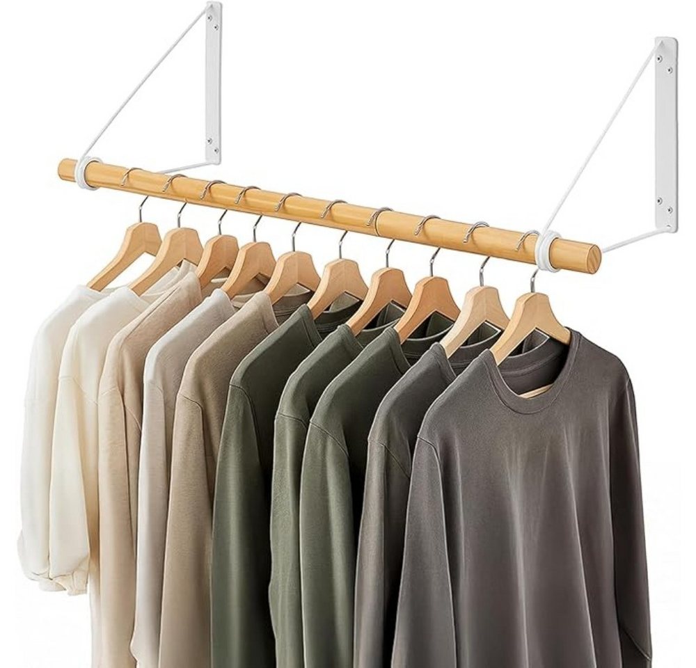 Youyijia Kleiderständer 80cm Wand-Kleiderständer aus Holz – Platzsparende Kleiderstange