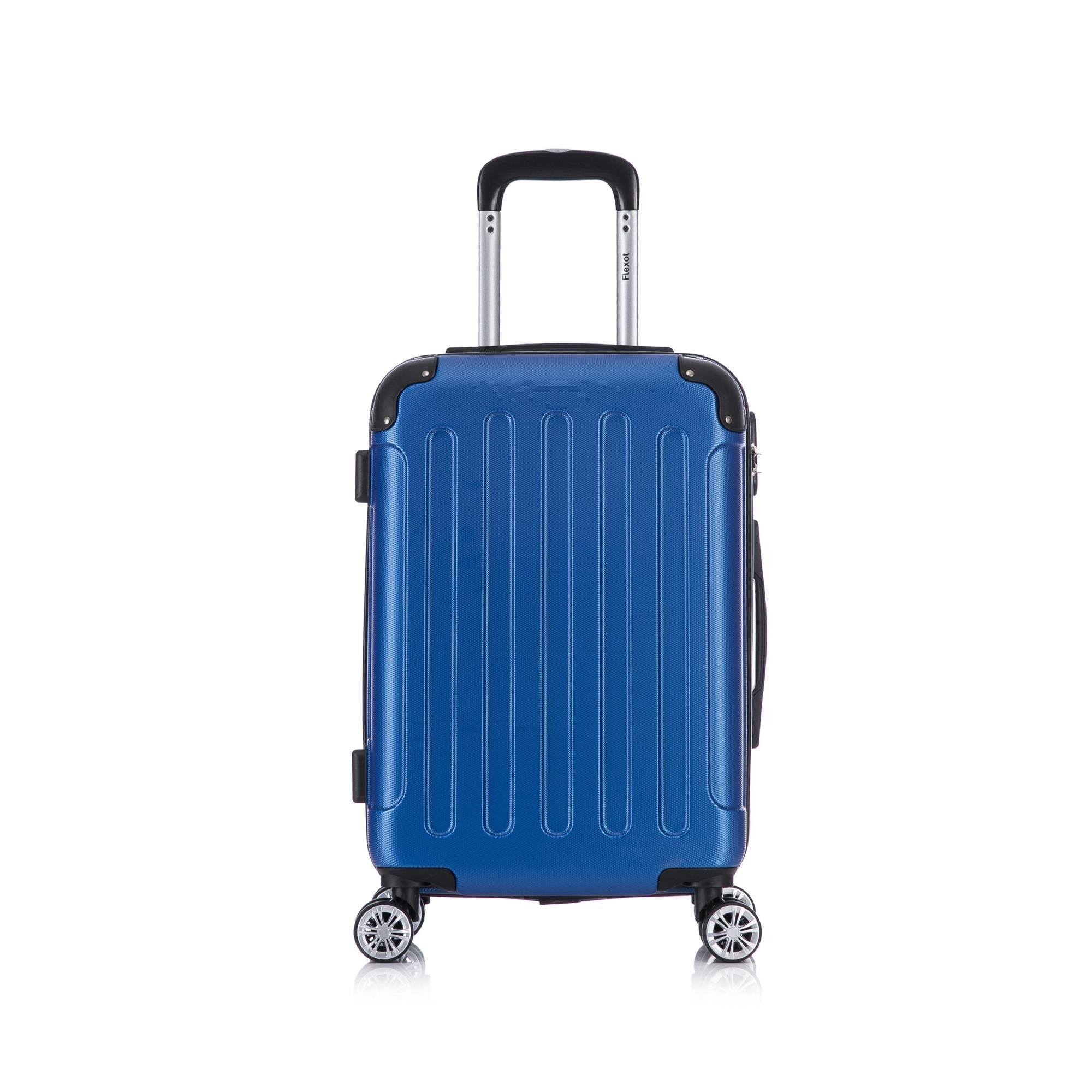 Flexot Hartschalen-Trolley F-2045 Kofferset, 360° Rollen, robuster Reisekoffer, Bordcase, 4 Rollen, Robuster und moderner Koffer mit vier 360° Rollen und Zahlenschloss