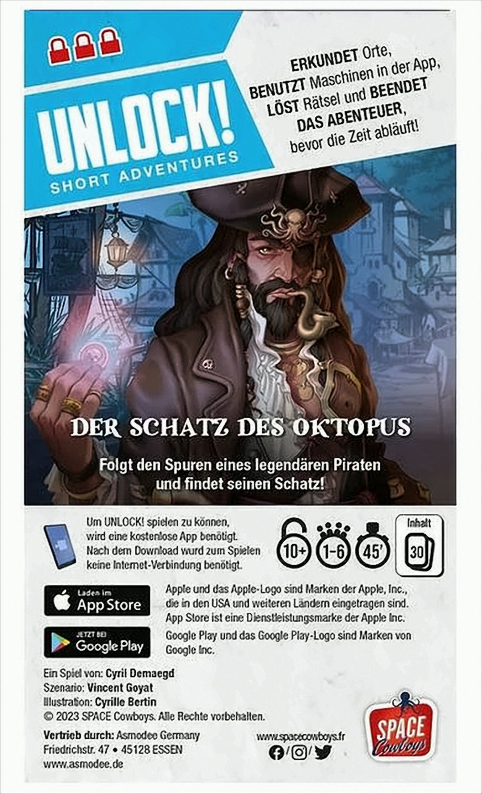 Asmodee Spiel Unlock! Short Adventures - Der Schatz des Oktopus