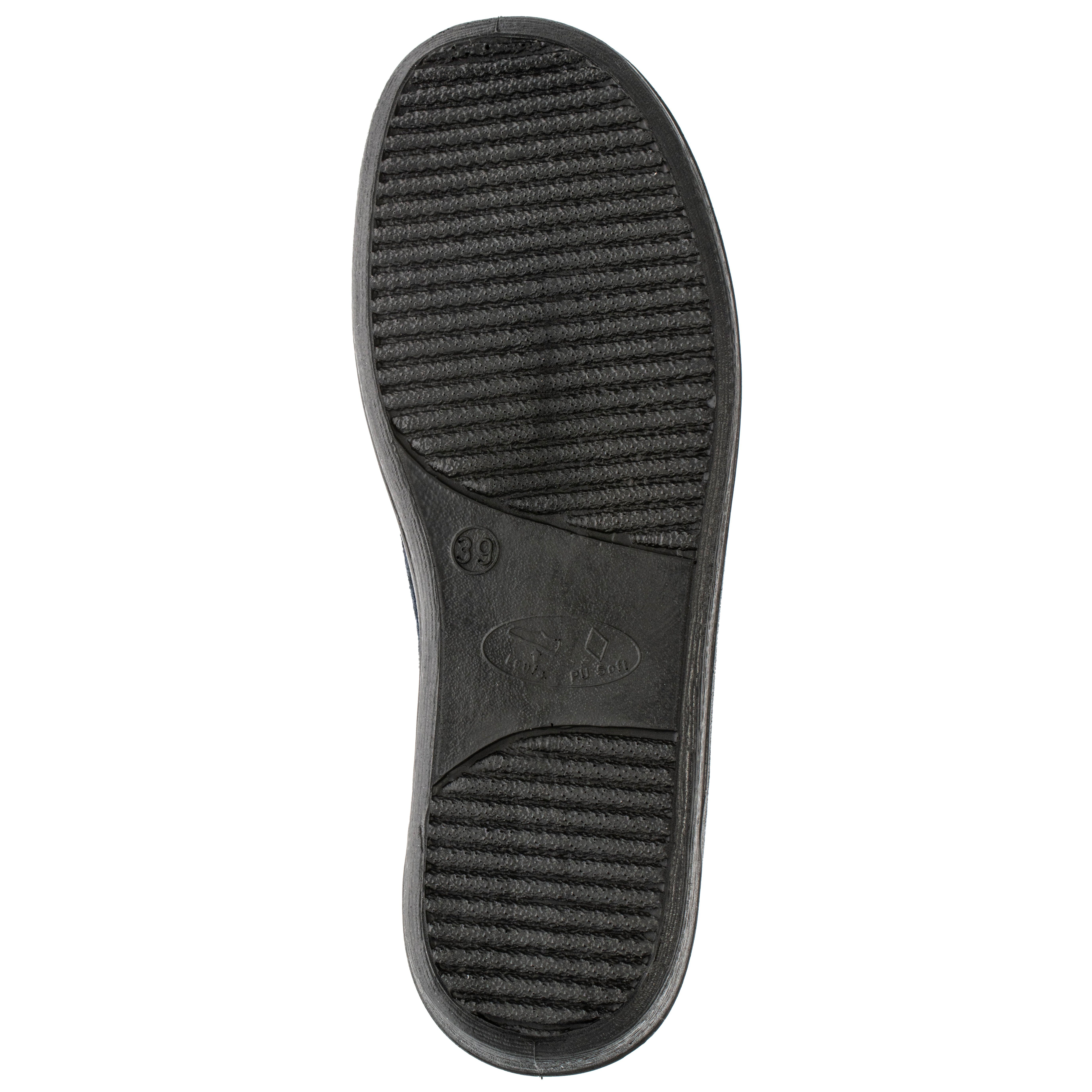 Fischer-Markenschuh Frank Pantoffel Streifencord, Moltonfutter