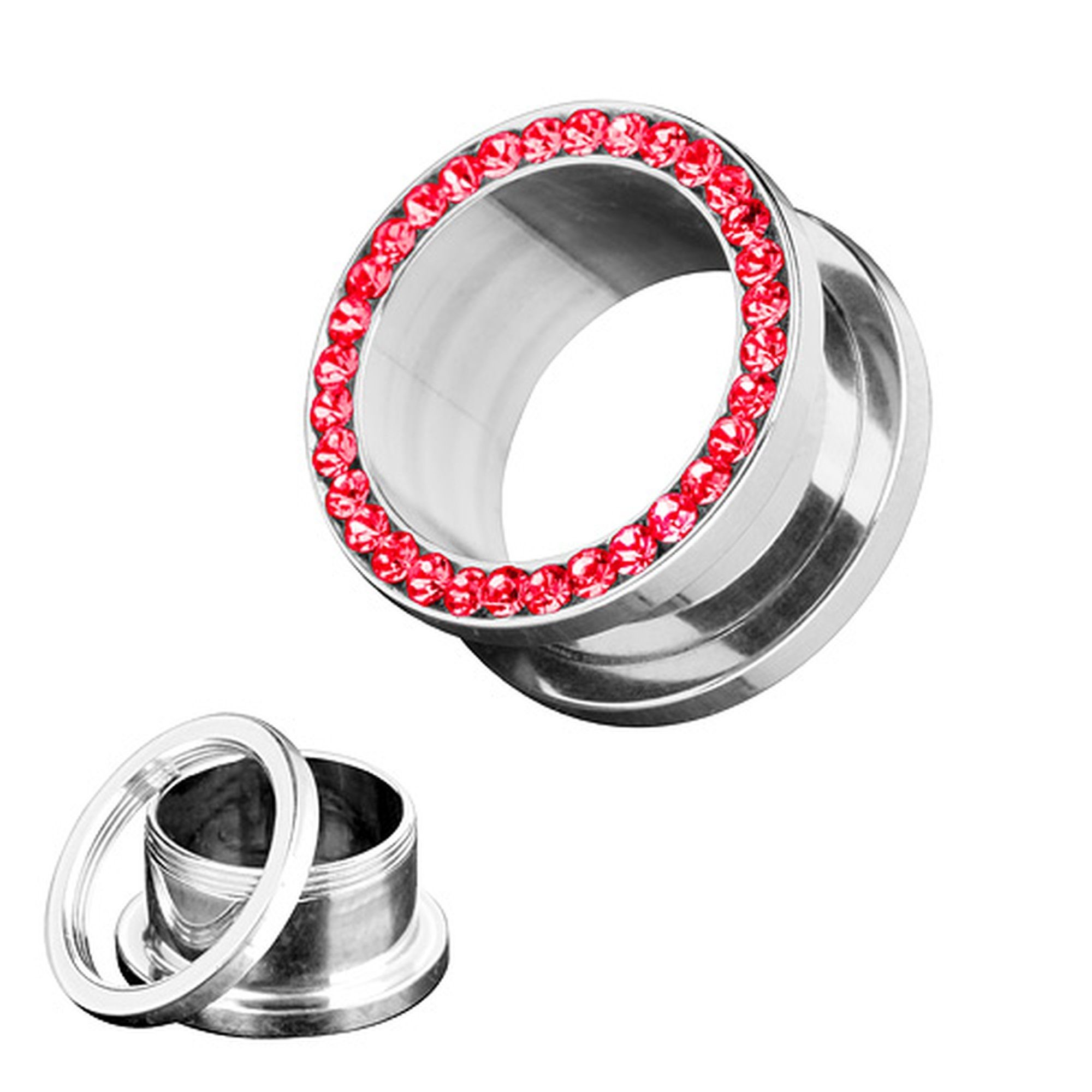 Taffstyle Plug Piercing Edelstahl Zirkonia Kristall, günstig online kaufen