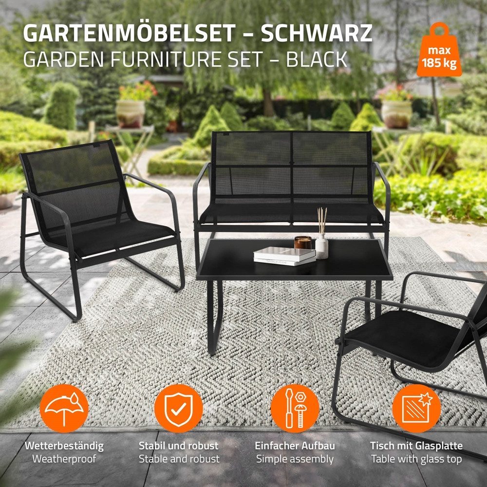 ML-DESIGN Gartenlounge-Set Balkonmöbel Set aus Stahl günstig online kaufen