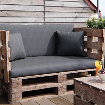 Vicco Sofakissen Loungekissen Palettenkissen Gartenkissen Grau 2-er Set, (Set)