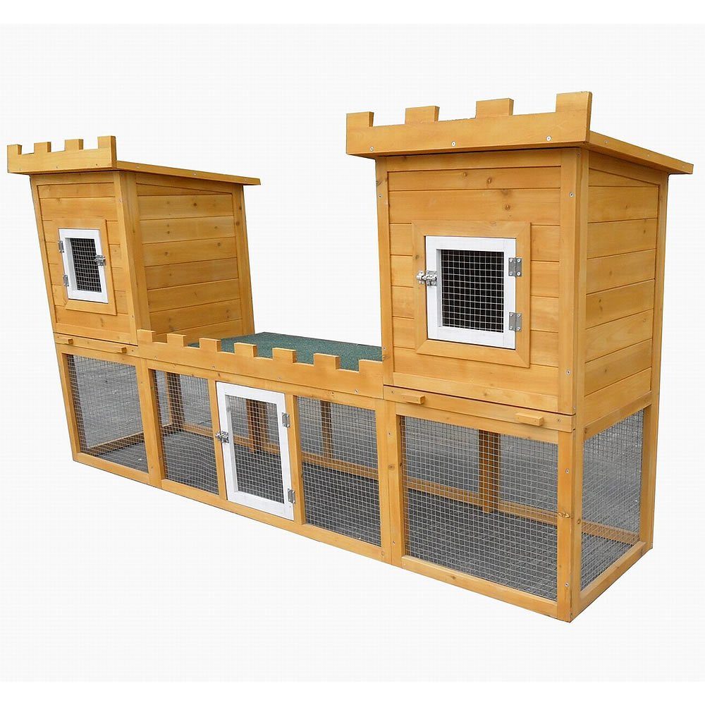 Mucola Kleintierkäfig Kleintierstall Hasenstall Freigehege Haus Schloss Kaninchenstall Käfig, bodenfrei