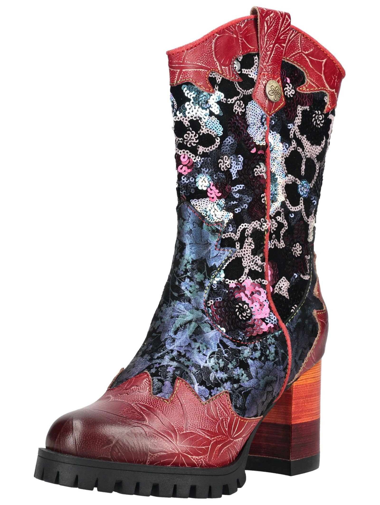 LAURA VITA Stiefel Leder/Textil . High-Heel-Stiefel