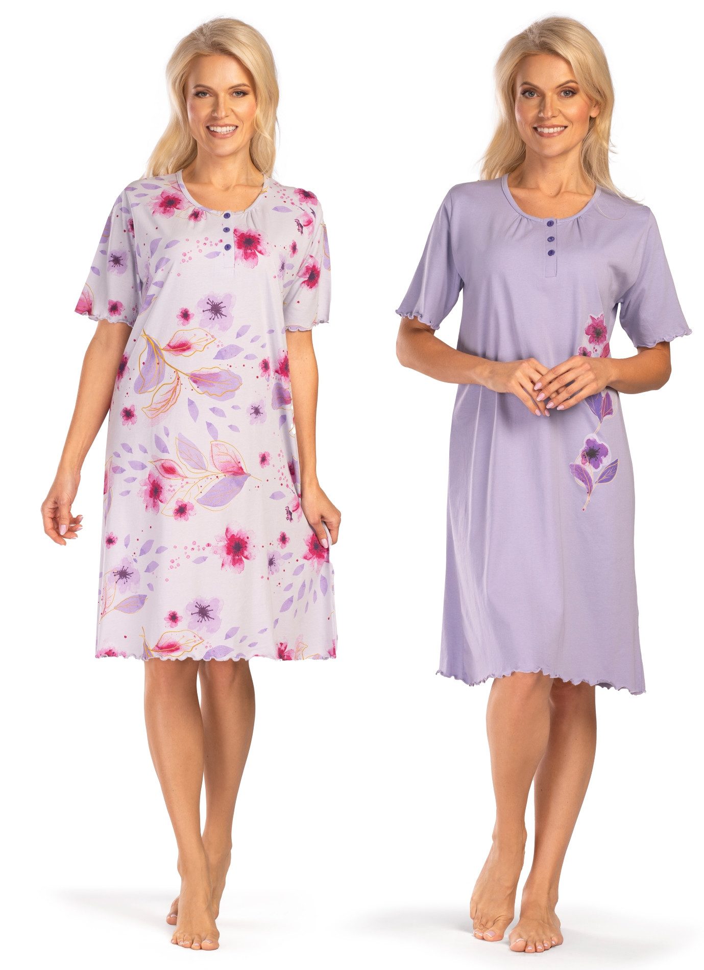 Consult-Tex Nachthemd Doppelpack Kurzarm Nachthemd (Set, günstig online kaufen