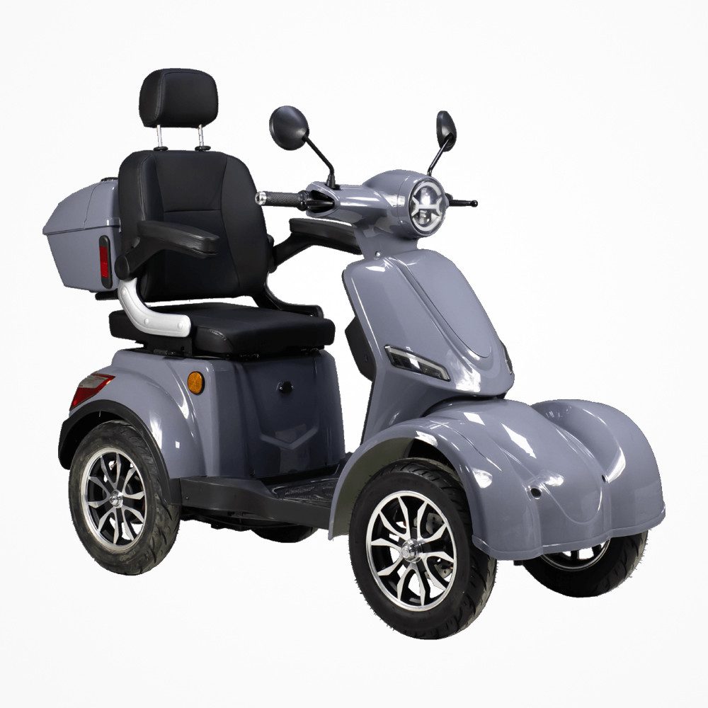 Volta E-Motorroller Volta VM6 Seniorenmobil 4-Rad in Grau Seniorenroller E-Roller, 1000 W, 25 km/h, Inklusive Top-Case, Blei-Gel-Akku, bis zu 50km Reichweite, COC