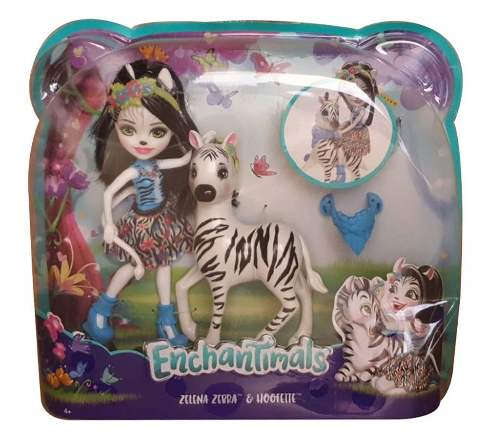 Enchantimals Spielfigur Enchantimals FKY75 Themenpack Zelena Zebra, (2-tlg)