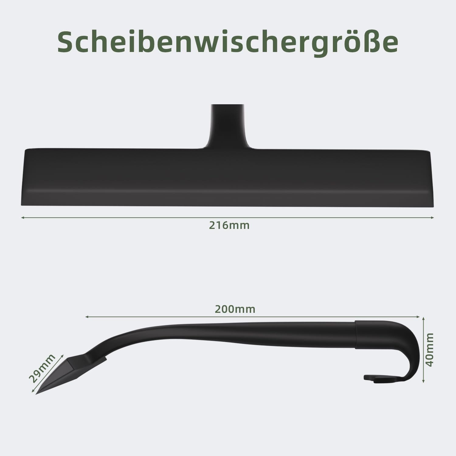 Forrlite Duschabzieher Duschabzieher Silikon 23 cm, rutschfest, für Glas, Spiegel & Fliesen, (Duschabzieher für Duschwand, Silikon Abzieher Dusche, mit integriertem Haken, Flitsche für Dusche, kein Bohren, für Glas, Spiegel, Fenster, Fliesen, 23 cm, Schwarz)