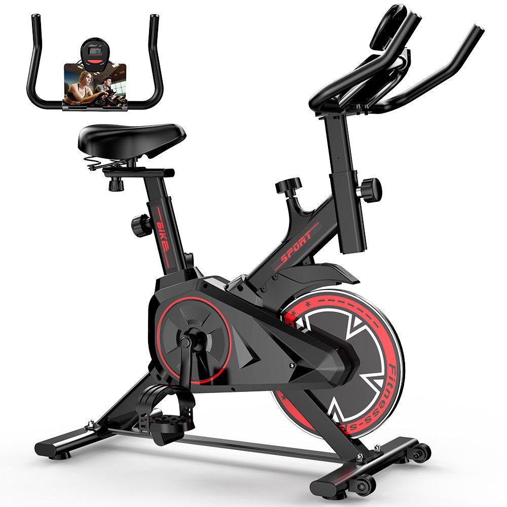 Heimtrainer QK101 Heimtrainer Fitnessbike leise, Riemenantrieb, LCD, 100 kg