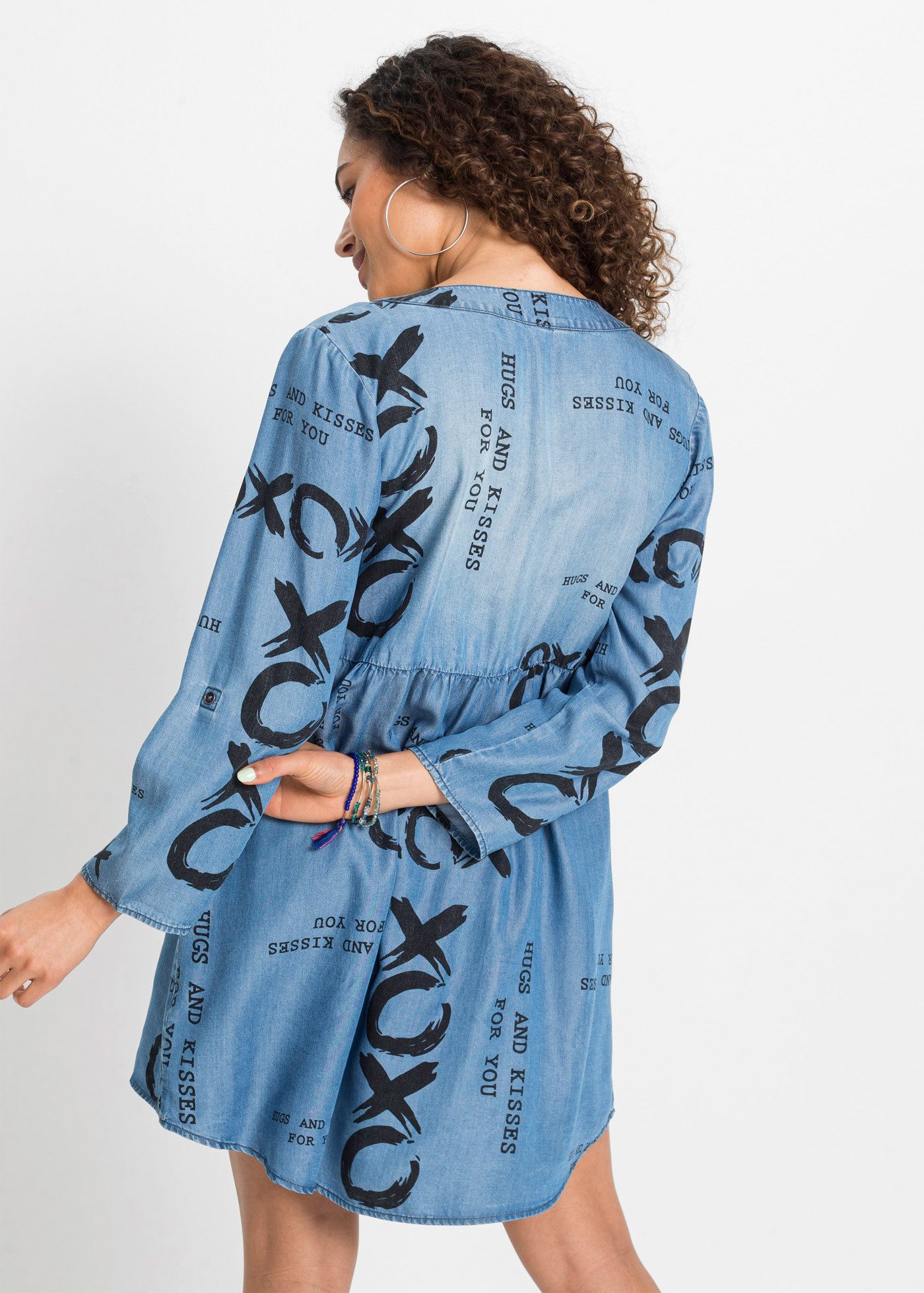 bonprix Midikleid für Frühjahr und Sommer, Jeanskleid, aus Lyocell (TENCEL)