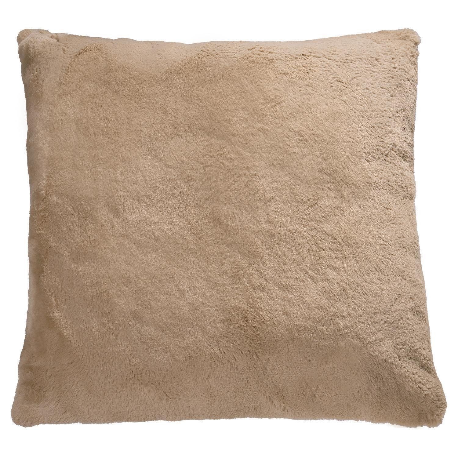 Home4You Dekokissen, 50 x 50 cm, Beige, Polyester, mit Füllung, Reißverschluss