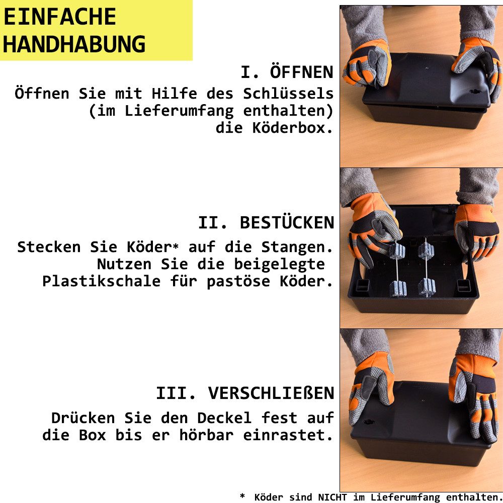 Petigi Lebendfalle 30x Köderstation Multitbox Köderbox Mäusebox Nagerstation Rattenbox