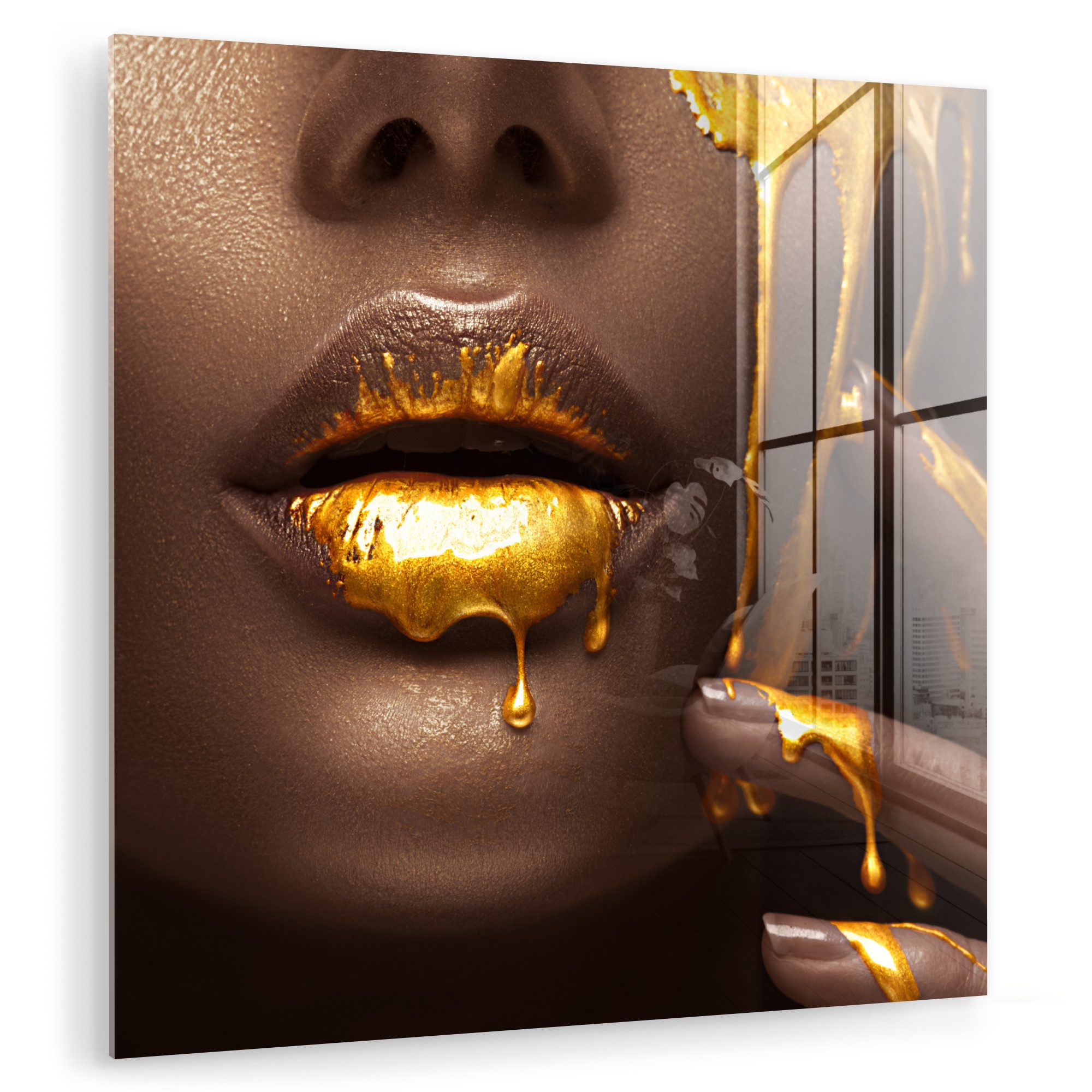 MuchoWow Acrylglasbild Gold - Frau - günstig online kaufen