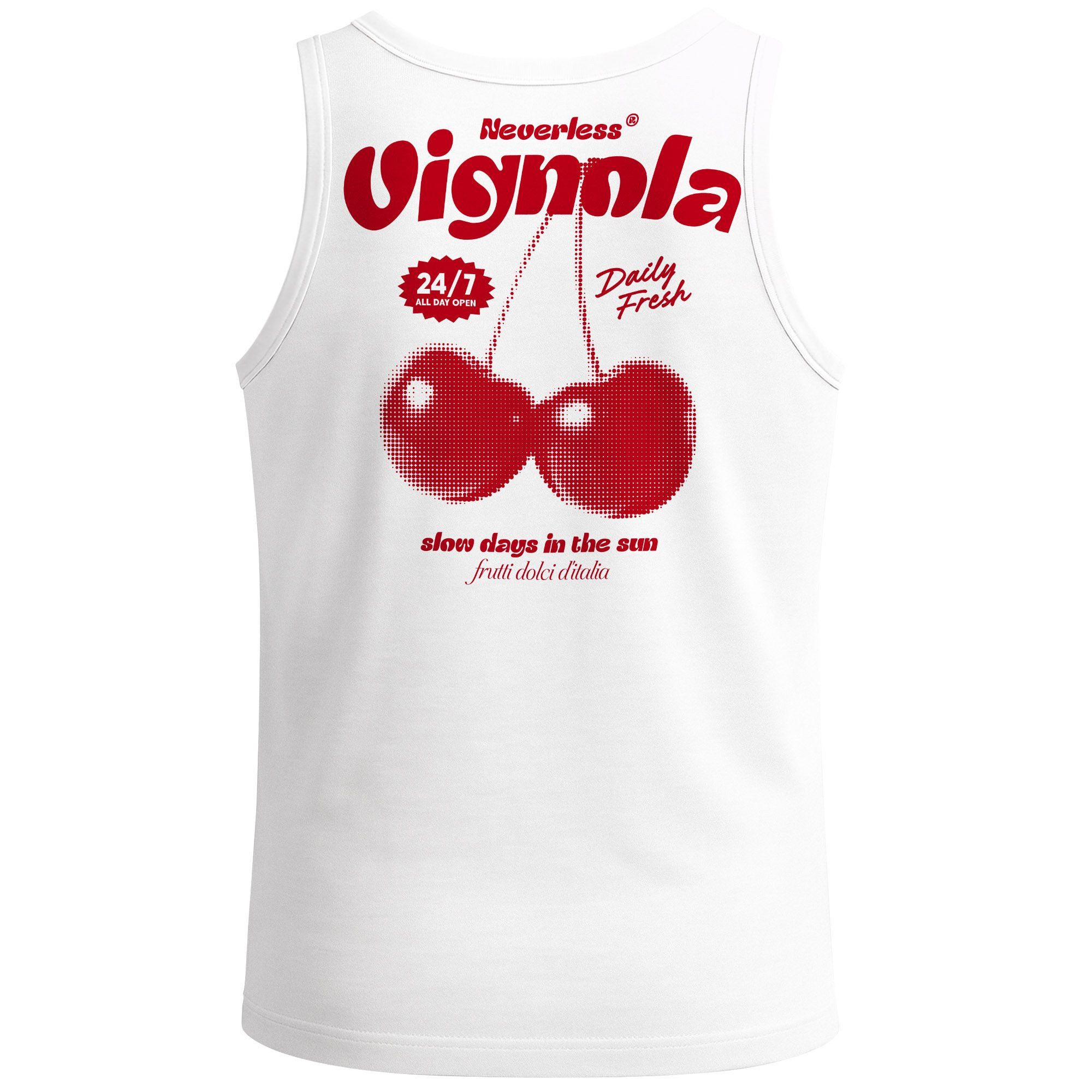 Tanktop Herren Tank-Top Backprint Kirsche Cherry Retro Design Printshirt