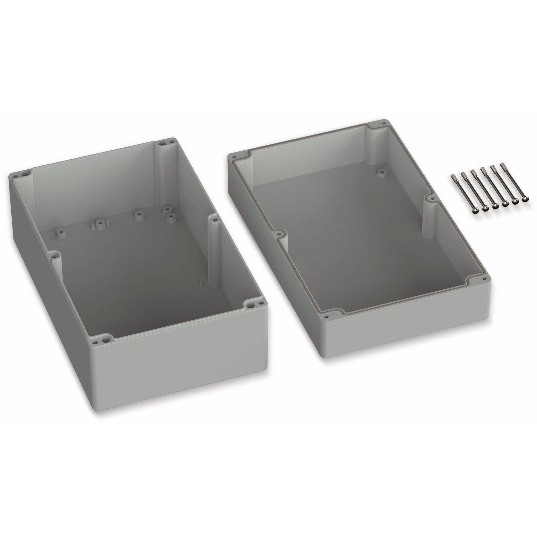 Pollin Verteilerbox POLLIN, Polycarbonat Gehäuse, 250 x 160 x 119 mm, IP66, Lichtgrau