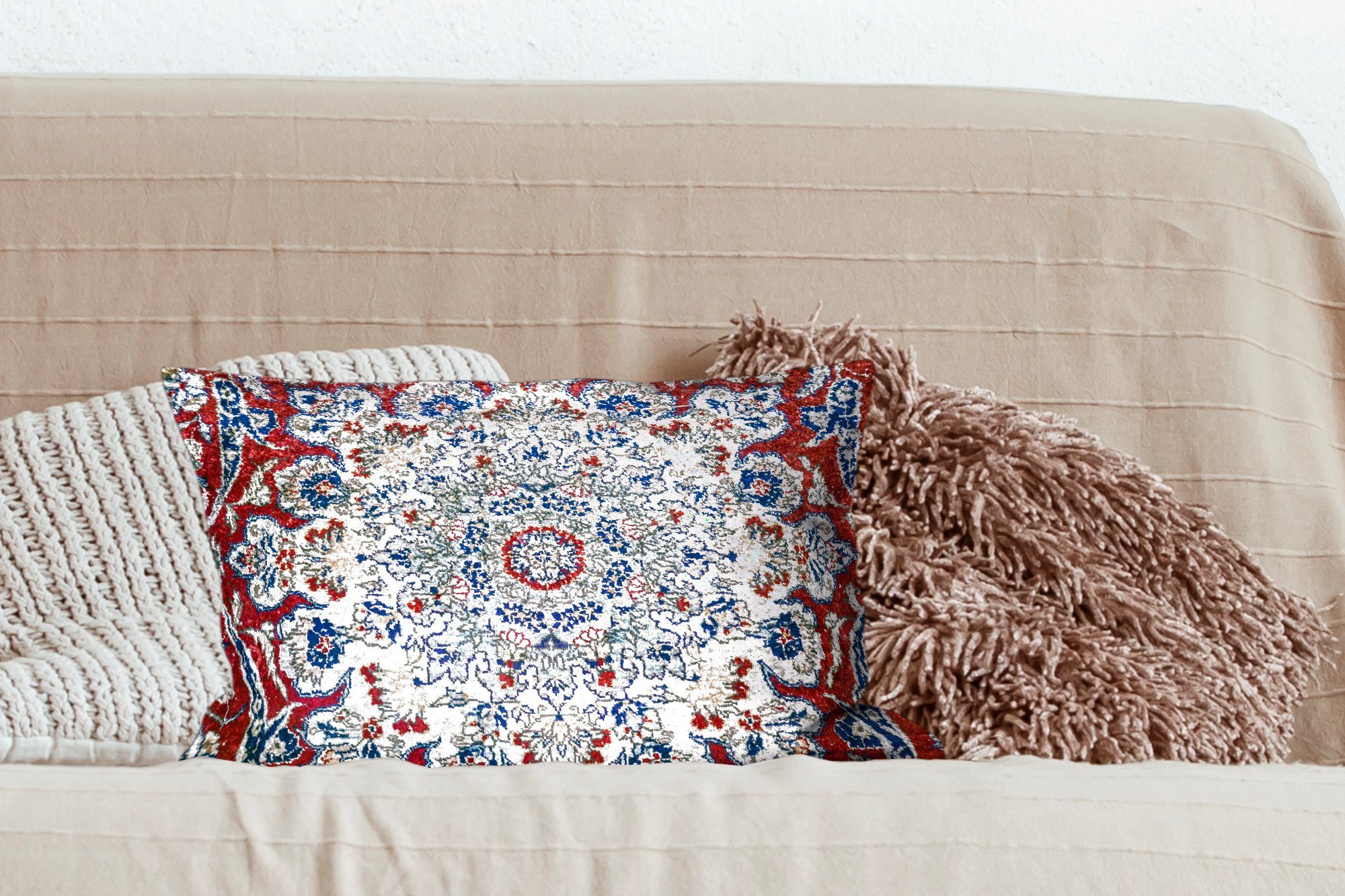 Zierkissen, Teppiche Wohzimmer - Dekokissen Persische MuchoWow Schlafzimmer mit Mandala, Teppiche Dekokissen Füllung, Dekoration, -