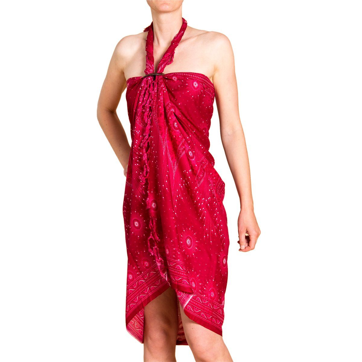 PANASAM Pareo Sarong Wachsbatk Schwarz-weß Aus Hochwertger Vskose