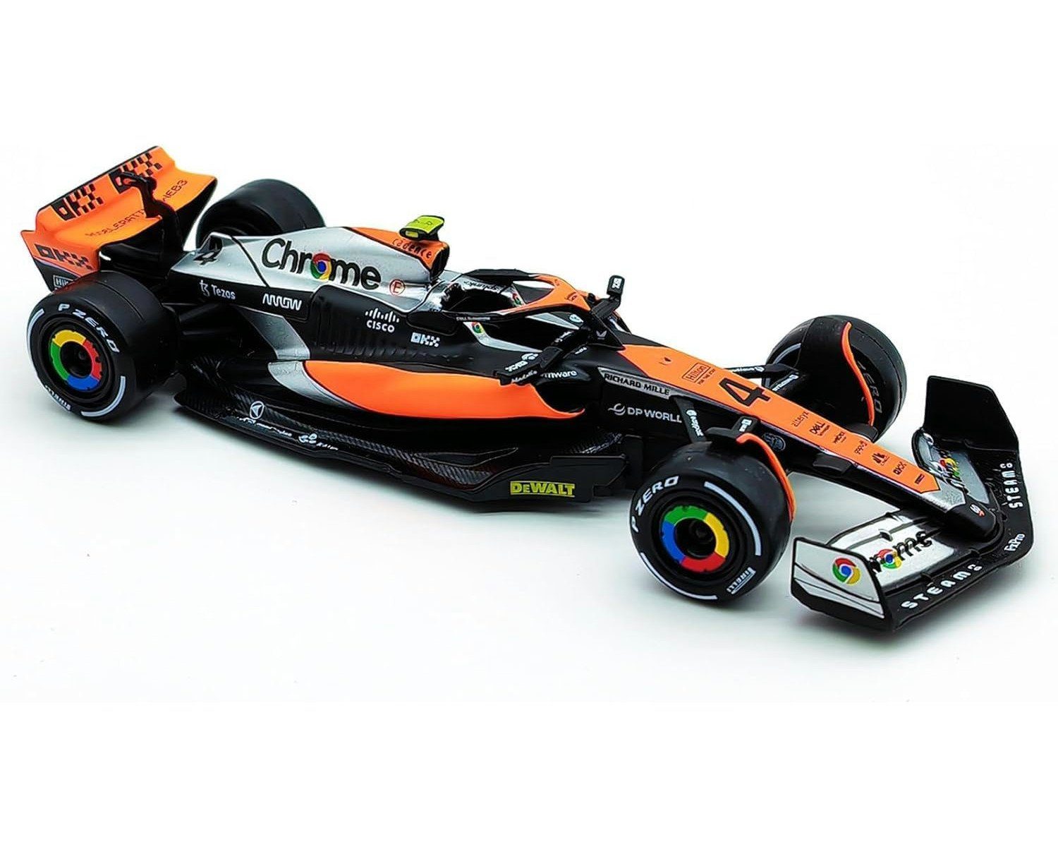 Bburago Modellauto F1 McLaren MCL60 '23 #4 Norris, Maßstab 1:43, detailliertes Modell