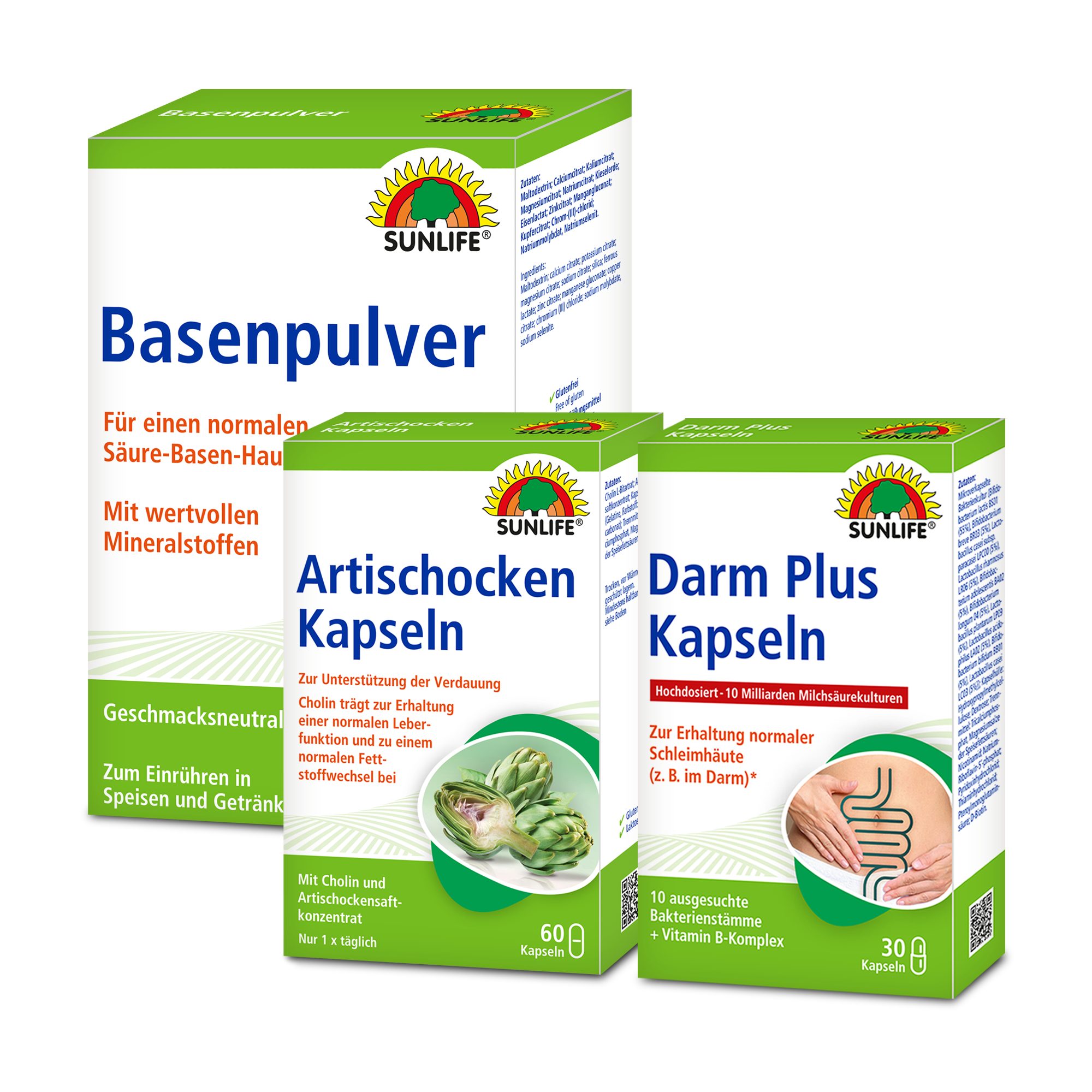 SUNLIFE SUNLIFE® Vorteils-Pack Verdauung Darm Stoffwechsel Immun Leber Kapseln und Pulver