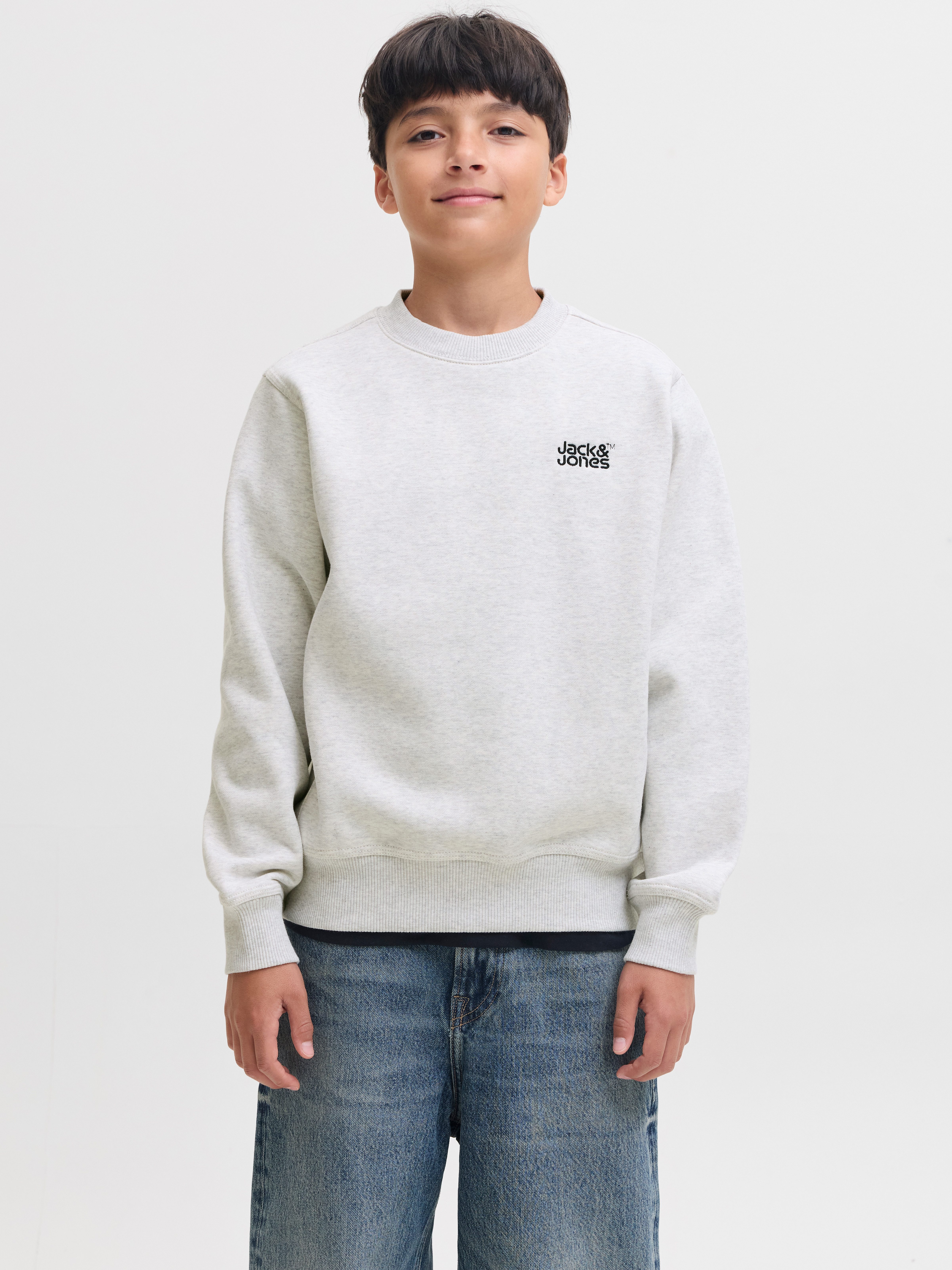 Jack & Jones Junior Sweatshirt JJECOLTON SWEAT CREW NECK SN JNR Baumwollmischung, loose fit