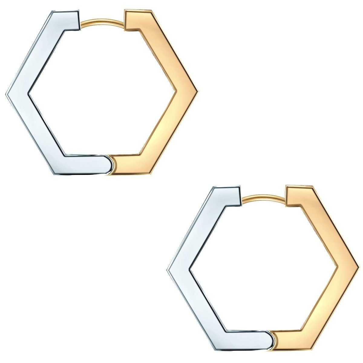 Creolen Metall-Legierung & Jane silber, Paar Lulu Hexagon