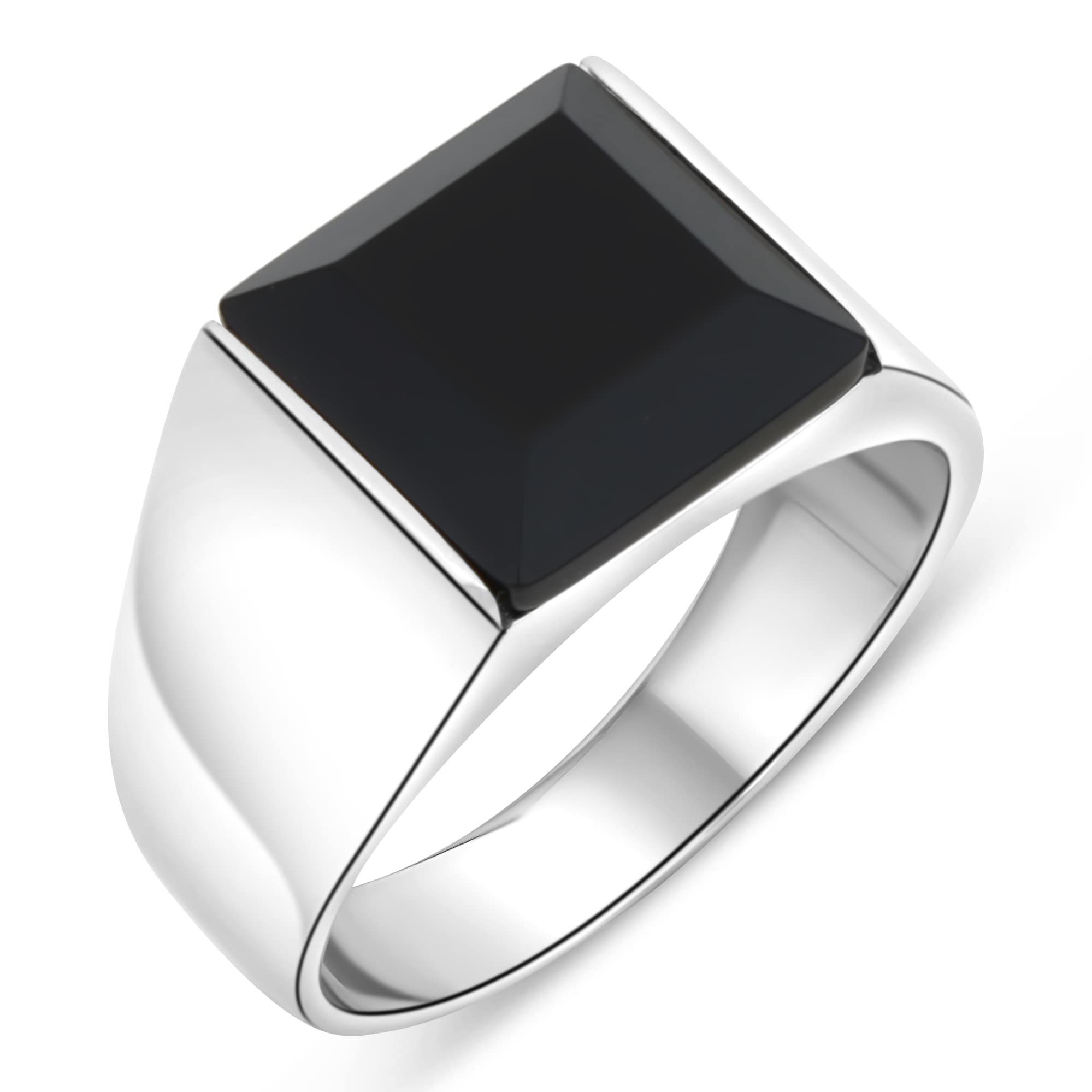 Siegelring Onyx Stein Schwarz Massiv 925er günstig online kaufen