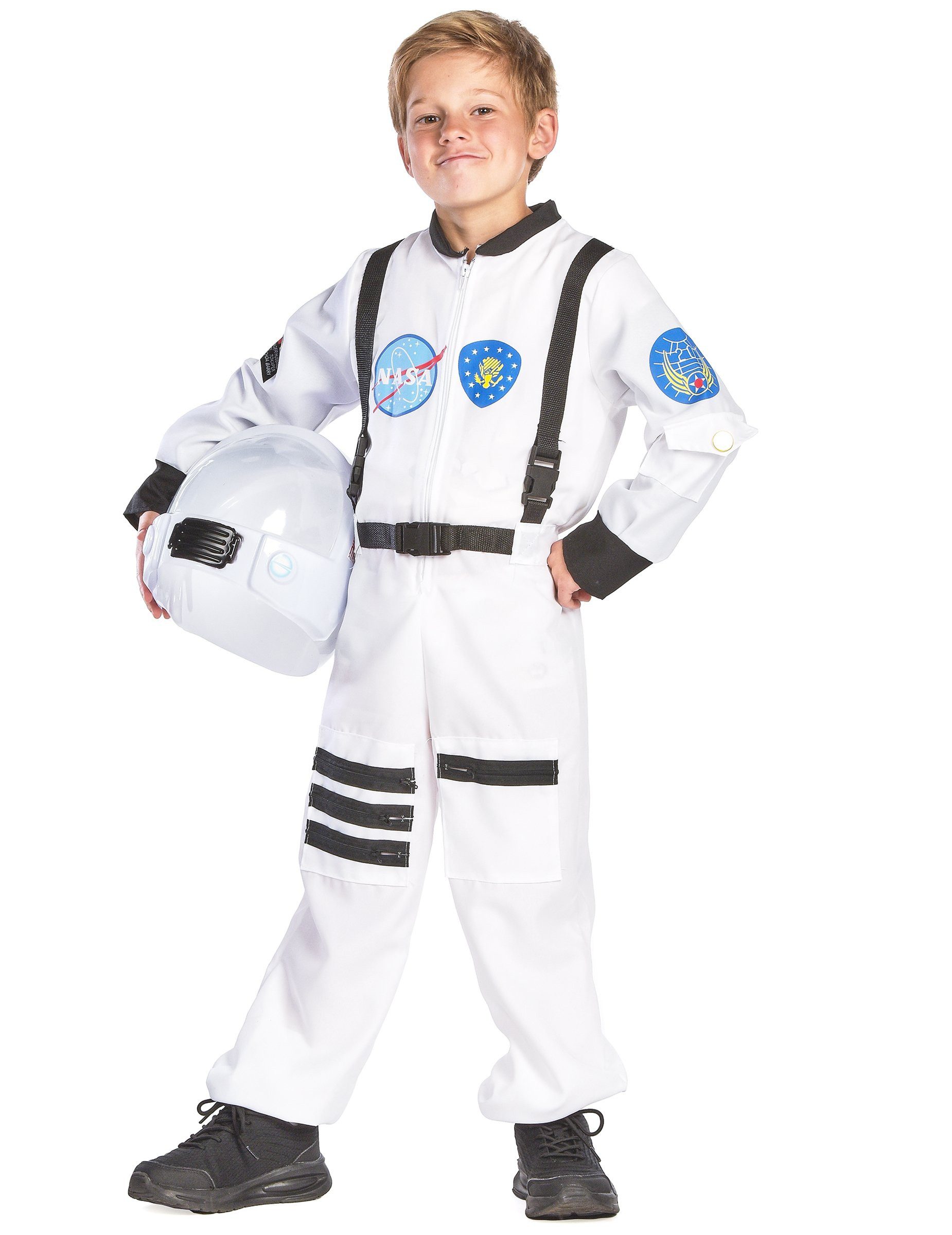 JADEO Kostüm Astronauten-Kinderkostüm Raumfahrerkostüm weiss-schwarz