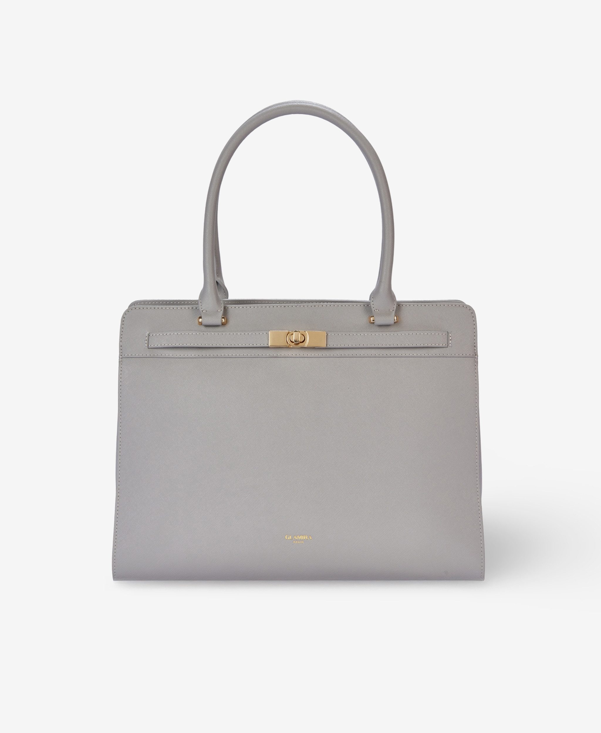 GLAMIRA Handtasche UrbanSphere Grau Handtasche mit Henkel (1-tlg), echt Leder, mit schützenden Metallfüßen