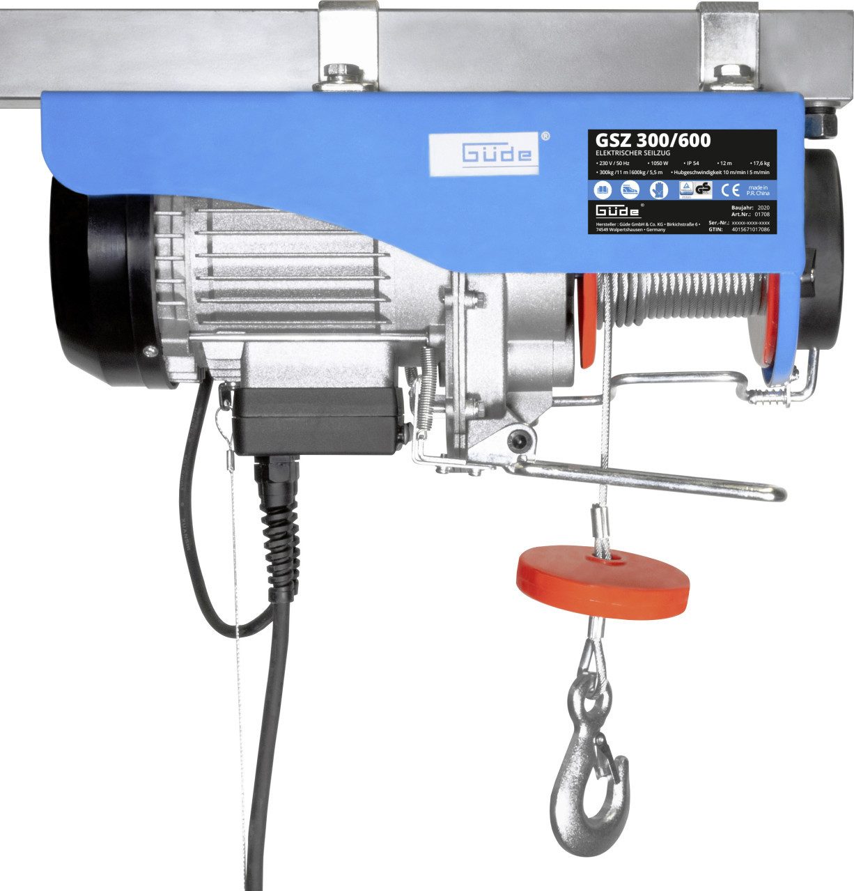 Güde Seilzug Güde elektrischer Seilzug GSZ 300/600 Seilzüge