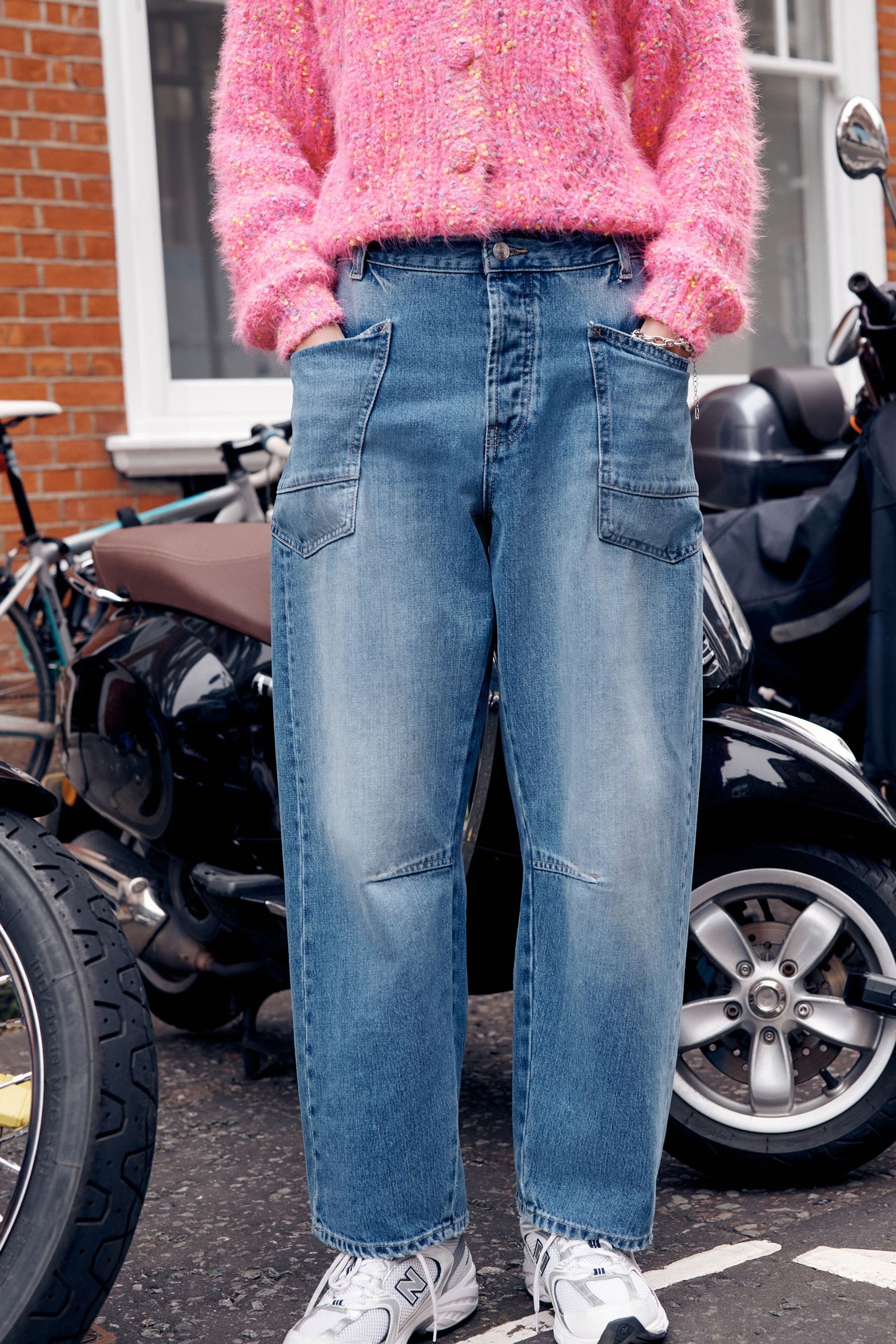 Next Weite Jeans Barrel-Jeans mit zwei Taschen (1-tlg)