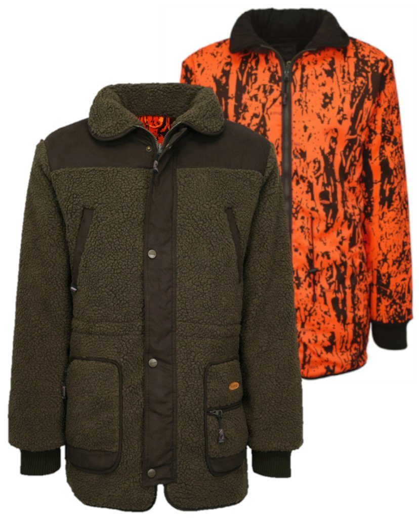 Hubertus® Hunting Winterjacke Wende-Faserpelzjacke Jagdjacke Winterjacke orange oliv wasserdicht NEU