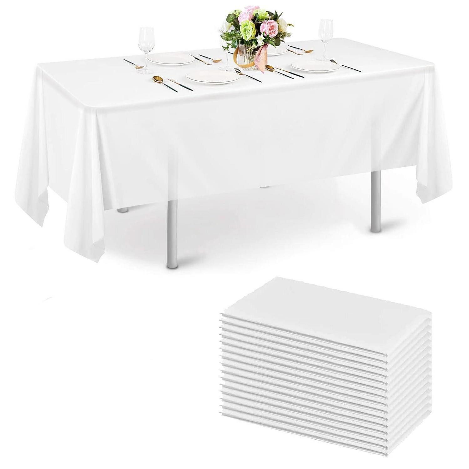 LuxusKollektion Tischdecke Tischdecke Weiß 10Stk 150x280cm Wasserdicht Einweg (10-tlg)