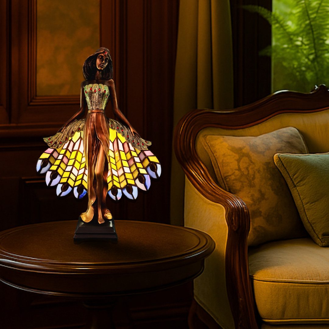 abc HOME Tischleuchte Leuchte im Tiffany-Stil Dame, ohne Leuchtmittel, Tiff günstig online kaufen