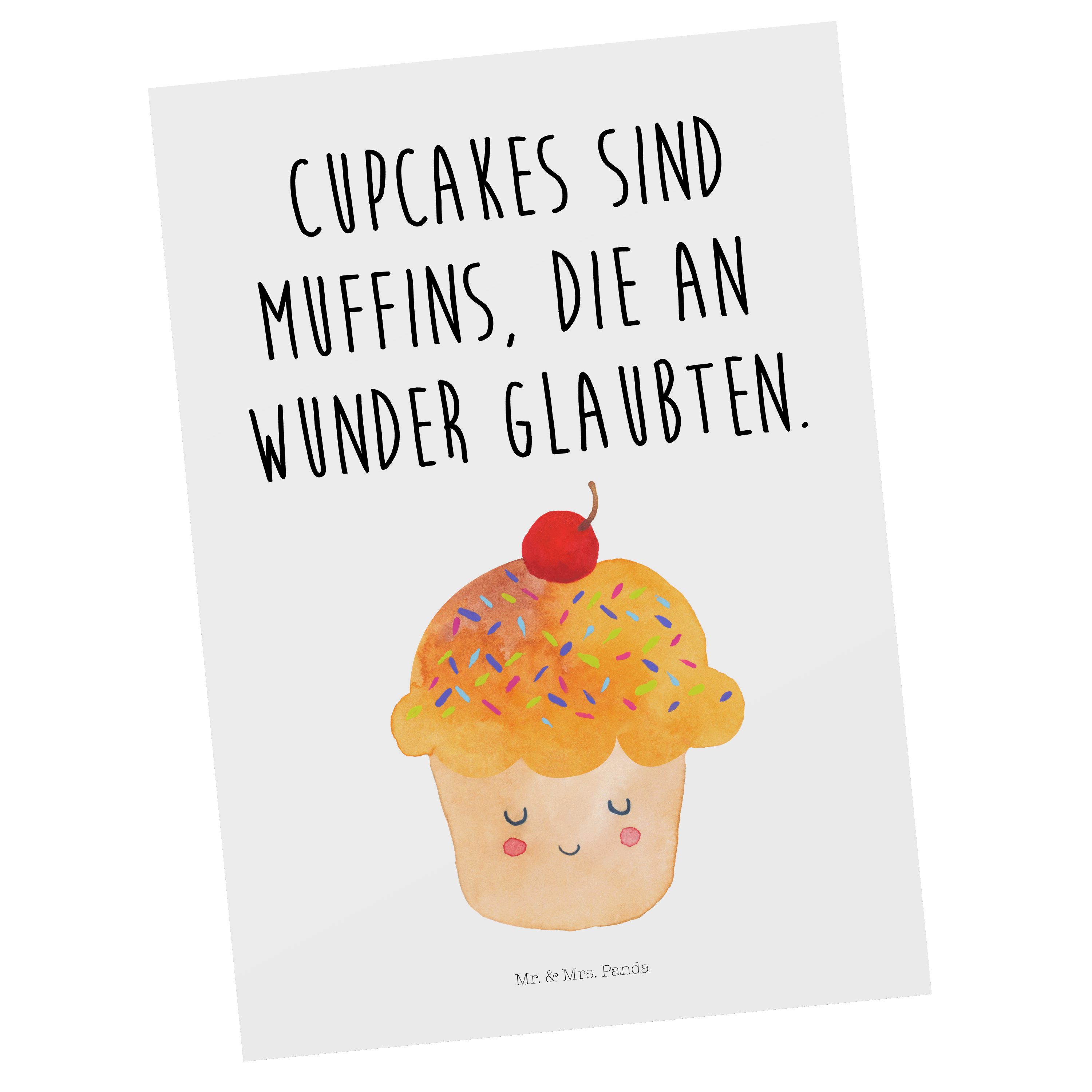 Mr. & Mrs. Panda Postkarte »Cupcake Weiß lustige Sprüche