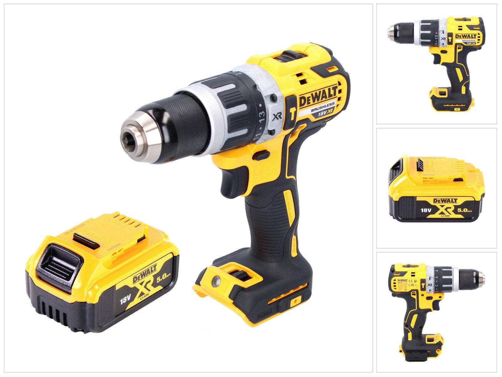 DeWalt Schlagbohrmaschine DCD 796 N Akku Schlagbohrschrauber 18 V 70 Nm Brushless + 1x Akku 5,0