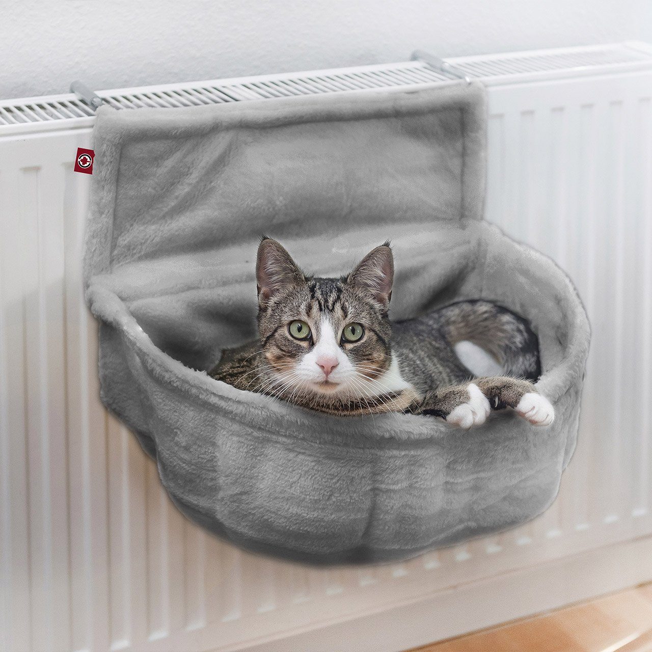 Canadian Cat Company Katzen-Hängematte Der Katzenkuschelsack - grau, zur  Befestigung am Heizkörper