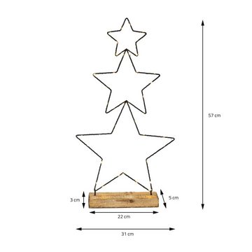 ECD Germany Dekofigur Wiehnachtsstern Weihnachtsfigur, LED Stern 57cm Schwarz