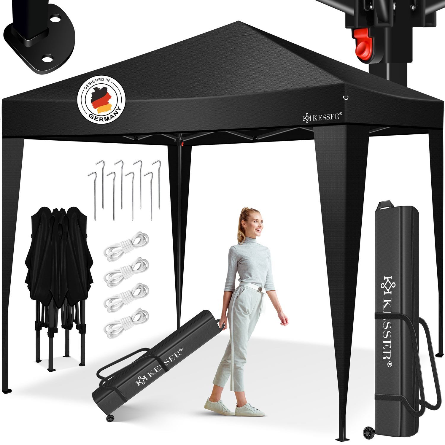 KESSER Pavillon, Pavillon 3x3m wasserdicht inkl. Tasche Pop-Up Klicksystem