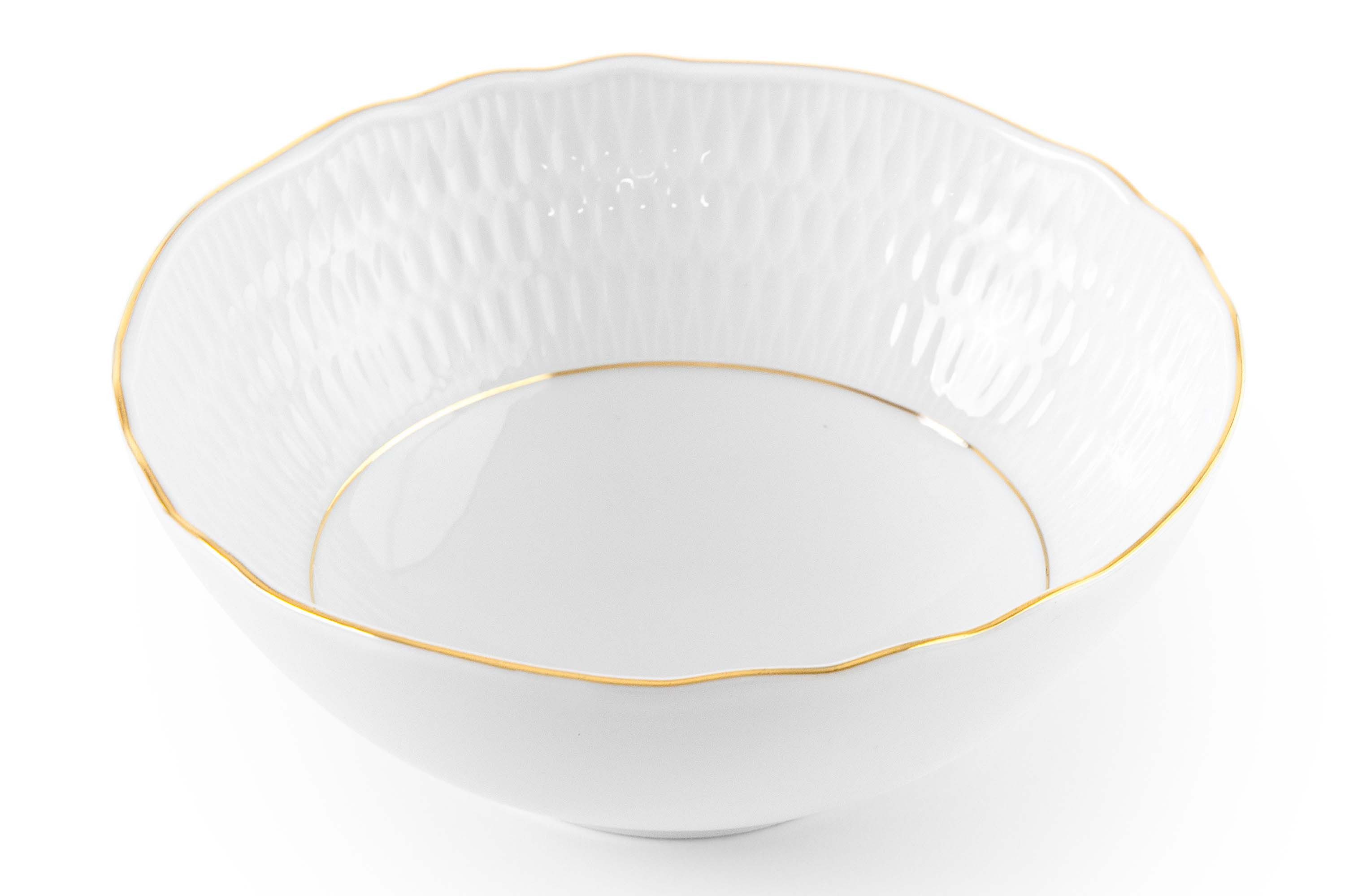 KONSIMO® Salatschüssel CMIELOW SOFIA Salatschüssel-Set, Servierschale, Porzellan, (6-tlg), handbemalt in echtem Gold, Hochwertiges Premium-Porzellan