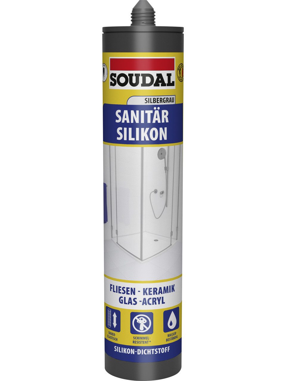 SOUDAL Silikon Soudal Sanitär-Silikon silbergrau 300 ml