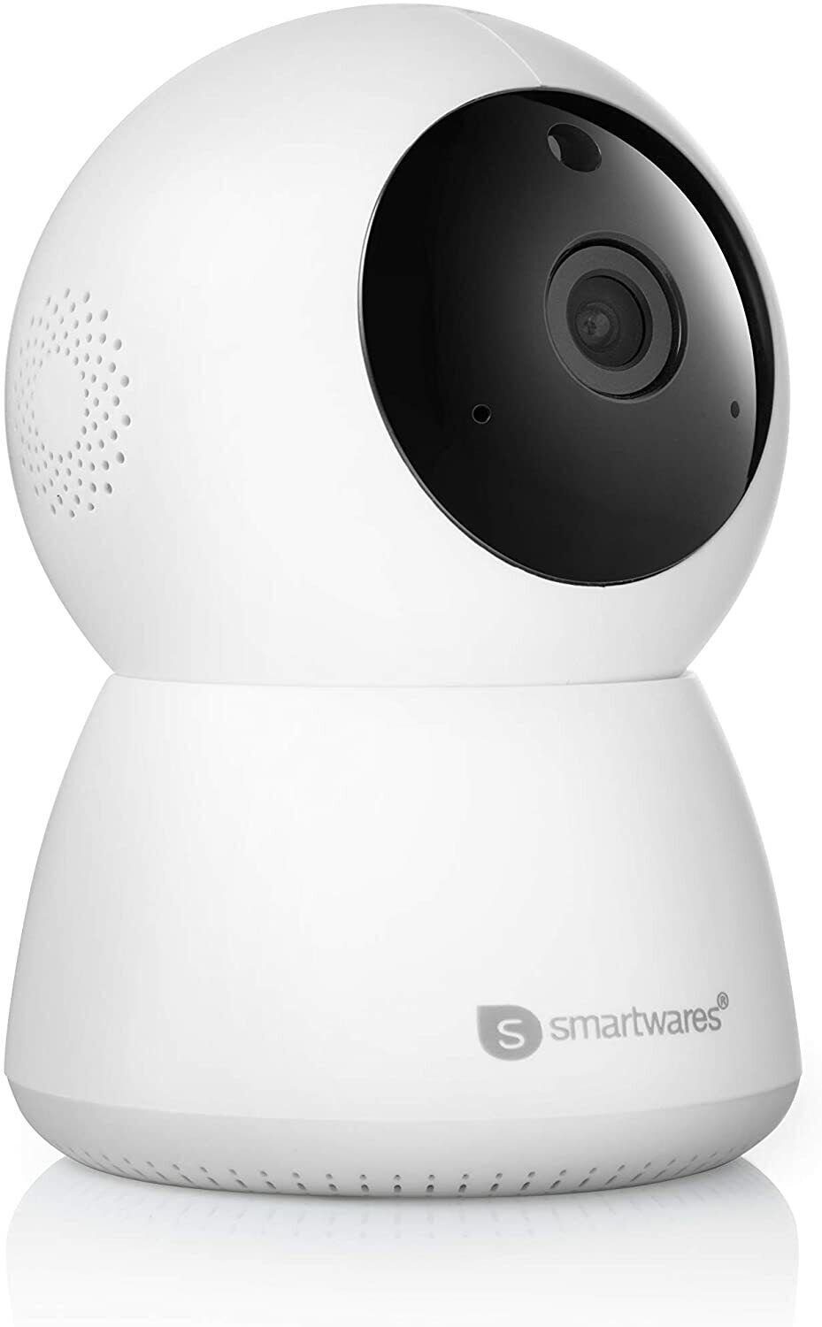 smartwares CIP-37550 WLAN Kamera Funk Innen Nachtsicht Full HD Camera Innen Überwachungskamera (Innenbereich, 60°-Weitwinkelobjektiv, 3,5 W, 50 m, SD-Karte Max 128 GB)