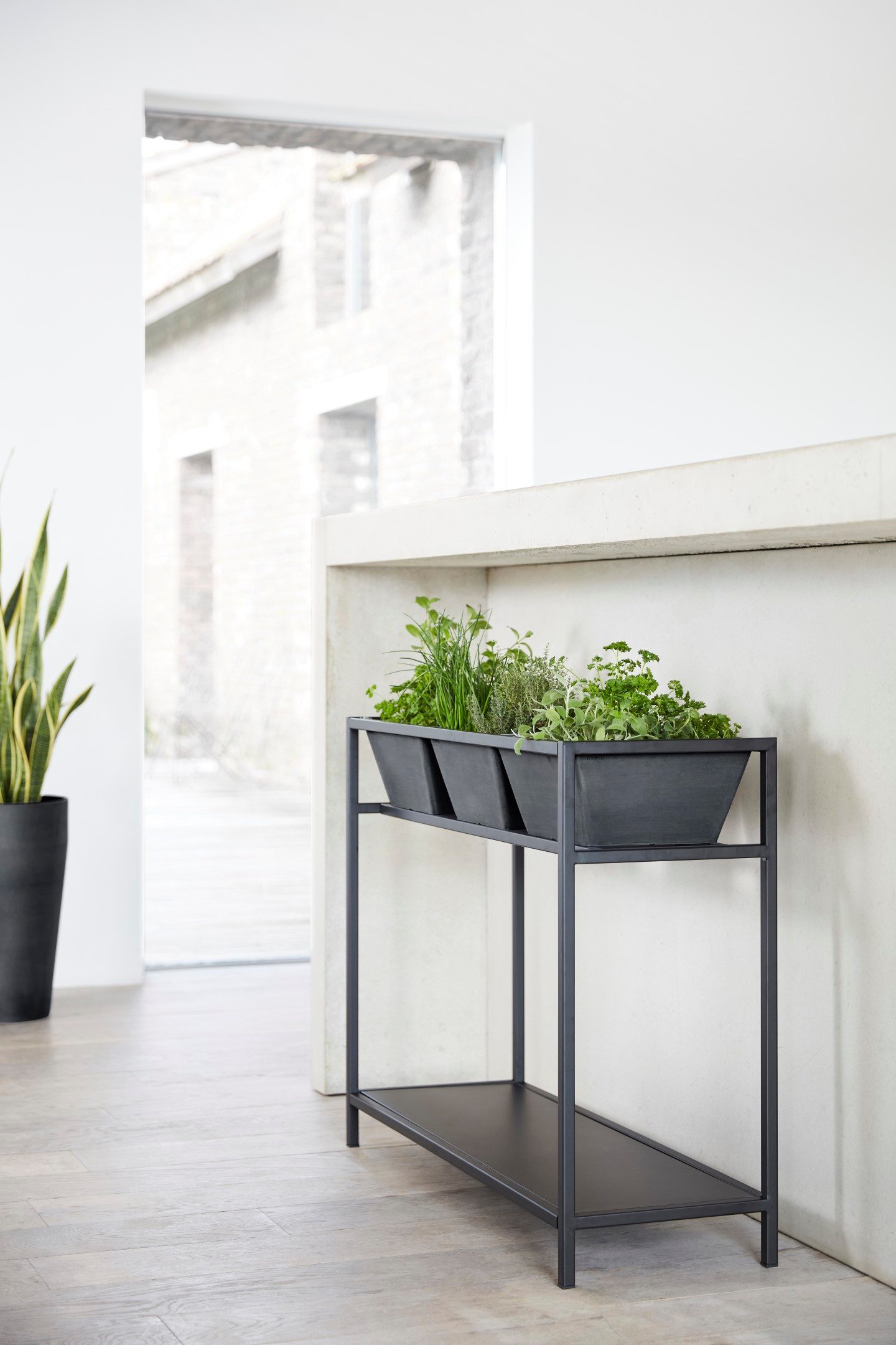ECOPOTS Hochbeet Berlin Kräuterhochbeet Dunkelgrau, für den Außenbereich: frostsicher, bruchsicher und lichtbeständig