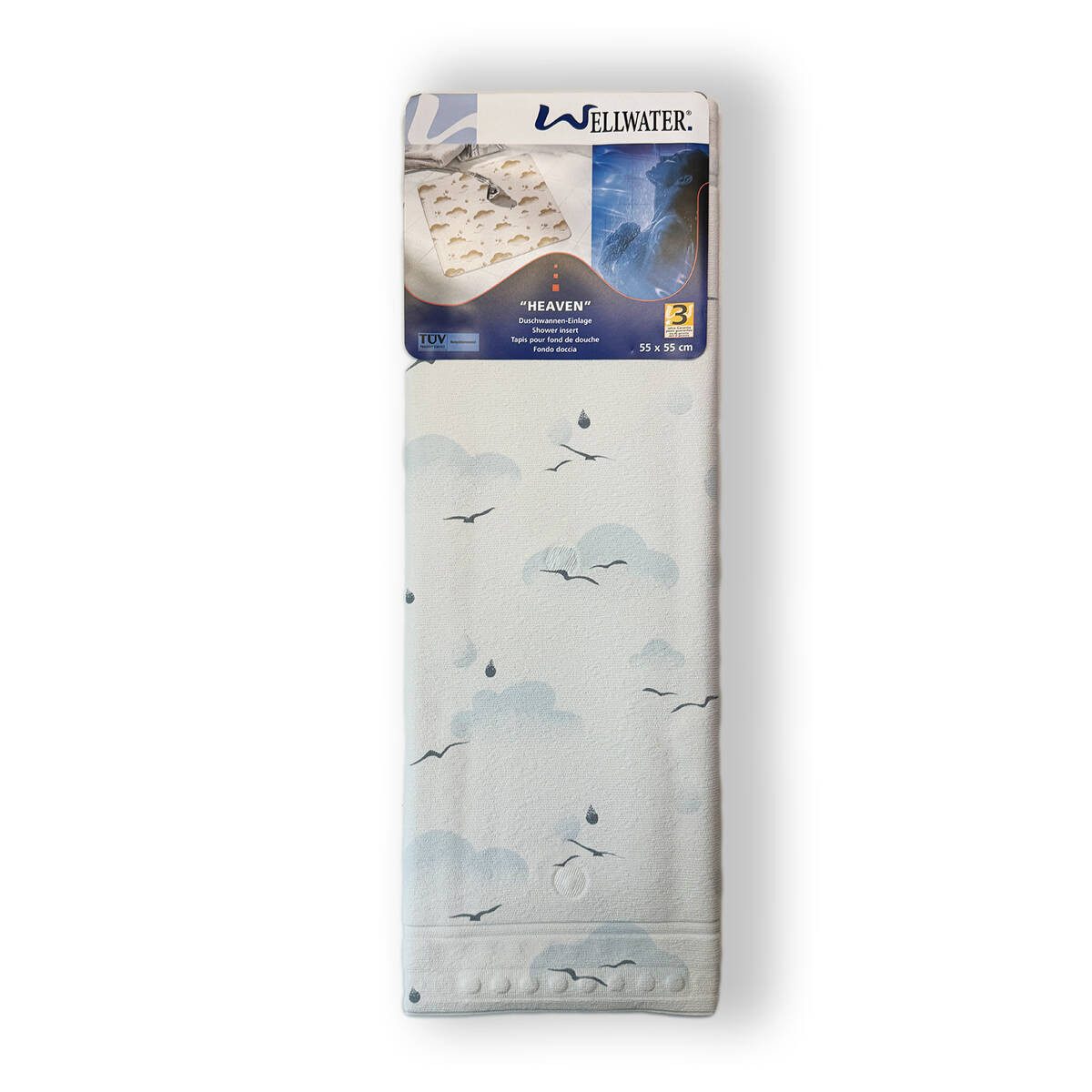 Wellwater Duschmatte Heaven, Saugnäpfe, Rutschhemmend, mit Saugnäpfen, Rutschhemmend
