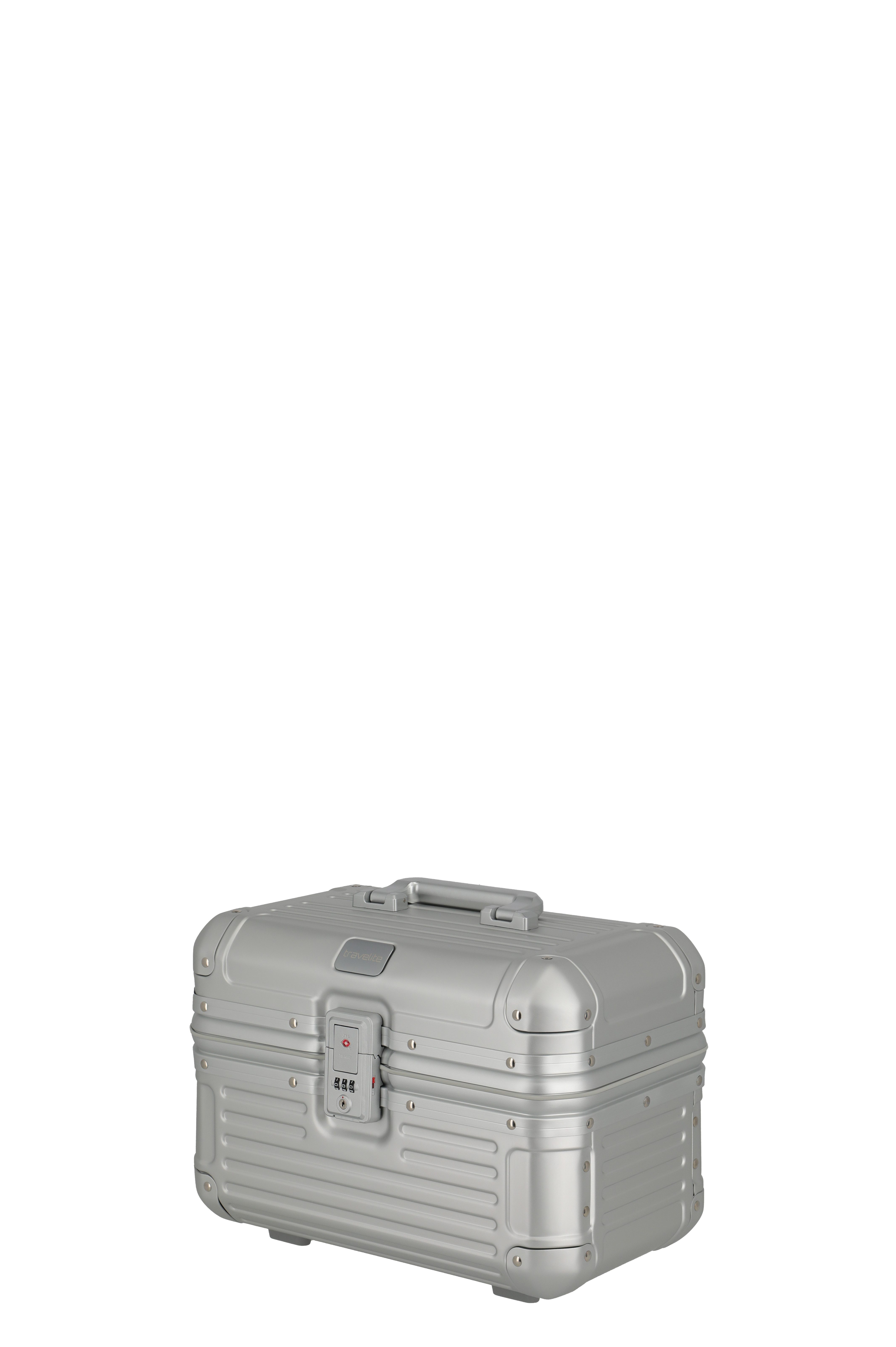 travelite Beautycase NEXT Kosmetikkoffer Aluminium, Kosmetikkoffer mit herausnehmbarem Inlay und TSA-Schloss