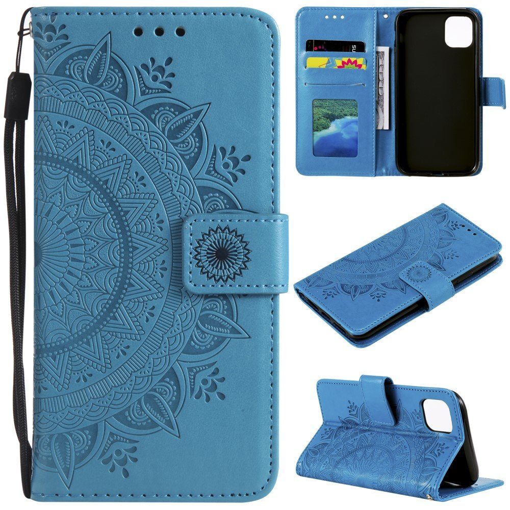CoverKingz Handyhülle Hülle für Apple iPhone 13 Pro Handyhülle Flip Case Cover Tasche 15,40 cm (6,06 Zoll), Klapphülle Schutzhülle mit Kartenfach Schutztasche Motiv Mandala