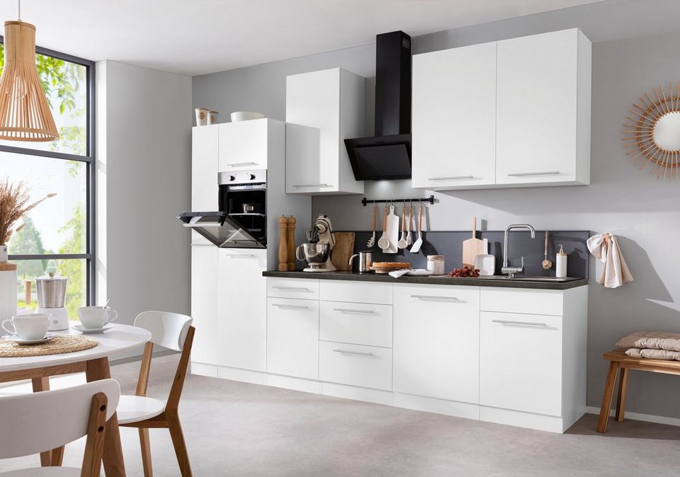wiho Küchen Küchenzeile Unna, mit E-Geräten, Breite 310 cm, Wahlweise mit  Aufbauservice
