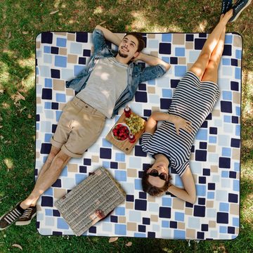 Picknickdecke Picknickdecke Muster blau, relaxdays